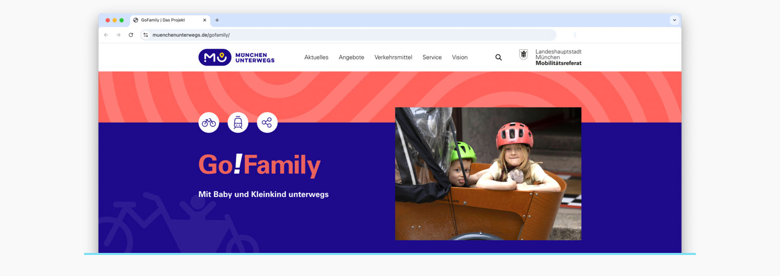 Screenshot of the "München Unterwegs" website
