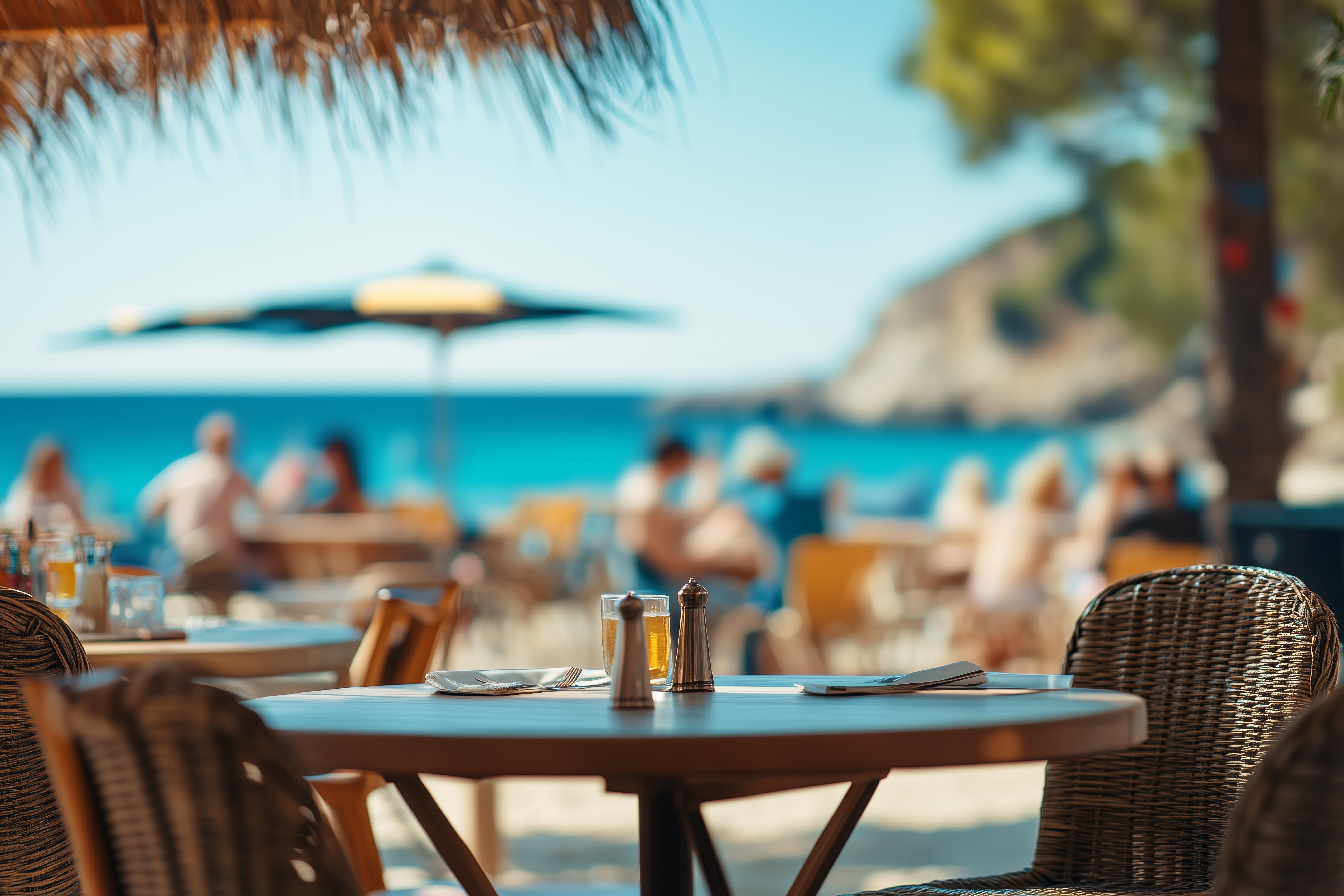beach restaurant stock iage