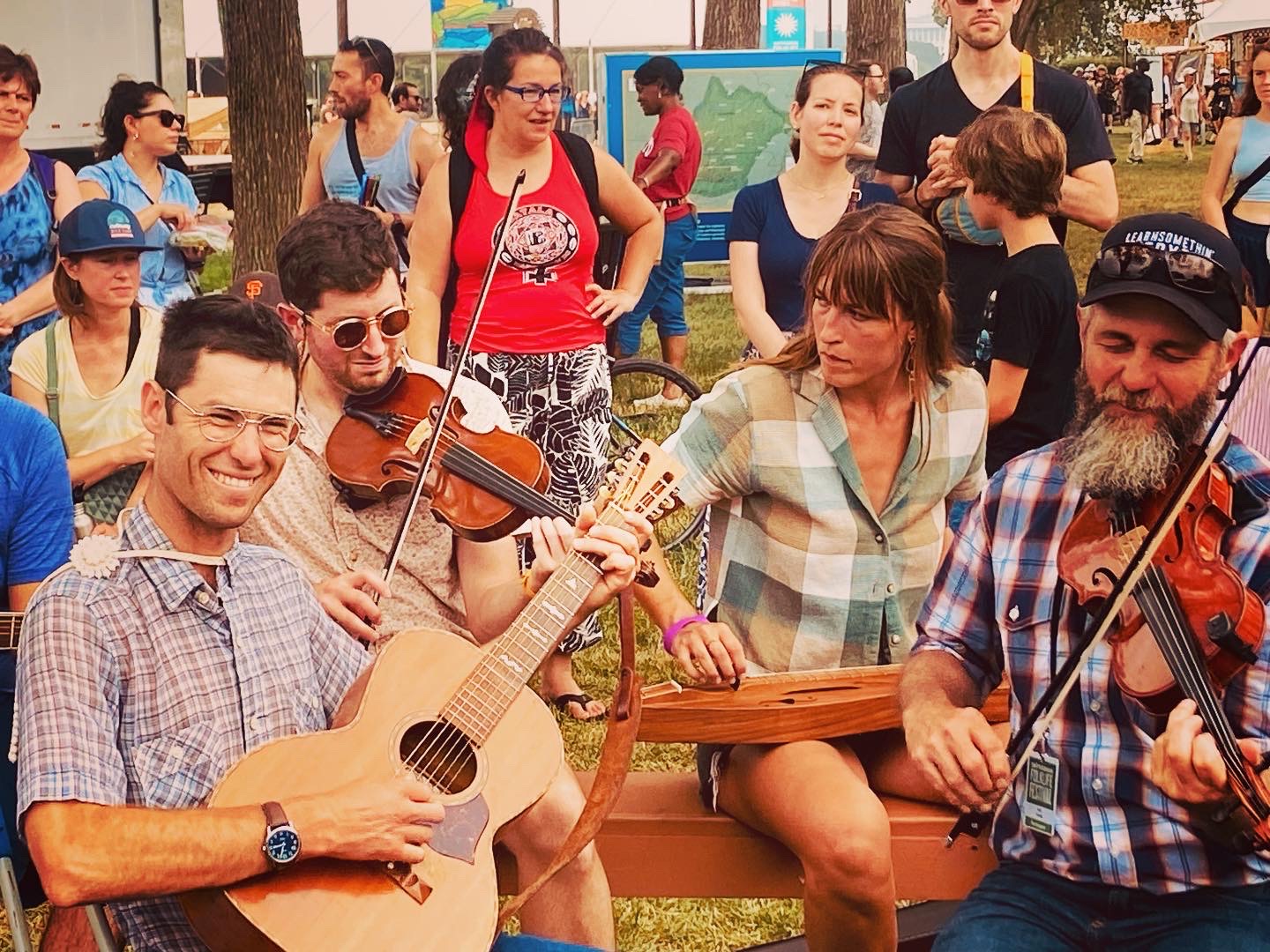 Image of a band of acoustic musicians.