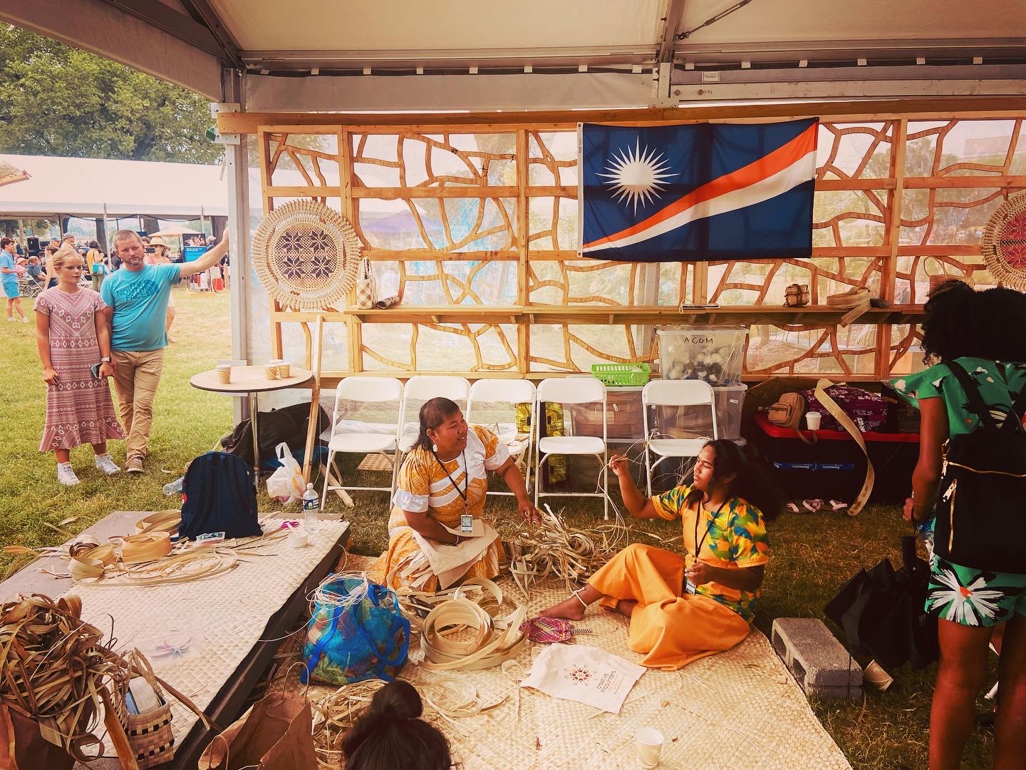 Craftspeople making art 