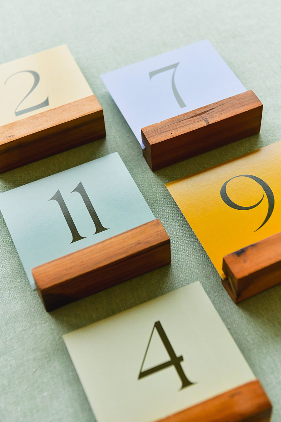 Custom table numbers that matched the sign where people could sit.