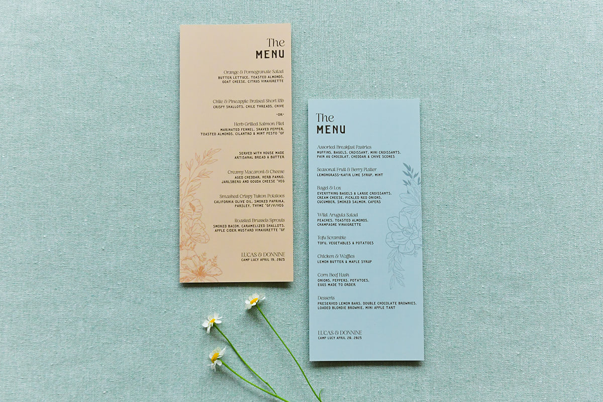 Two menus side by side, one pi