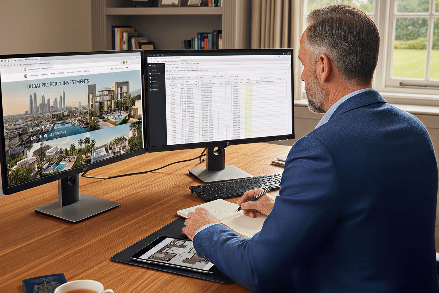 Dubai vs Singapore aerial night view comparison showing Palm Jumeirah and Marina Bay for property investment guide