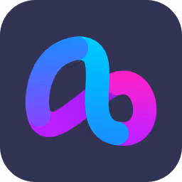 Abstract gradient icon with intertwined blue and purple shapes on a dark rounded square background.