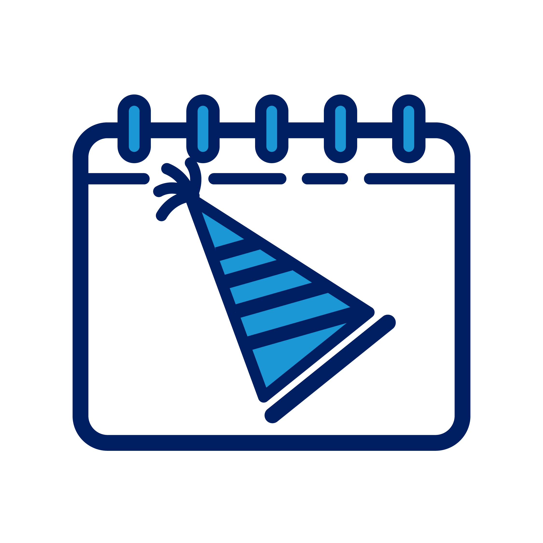 calendar with party hat icon
