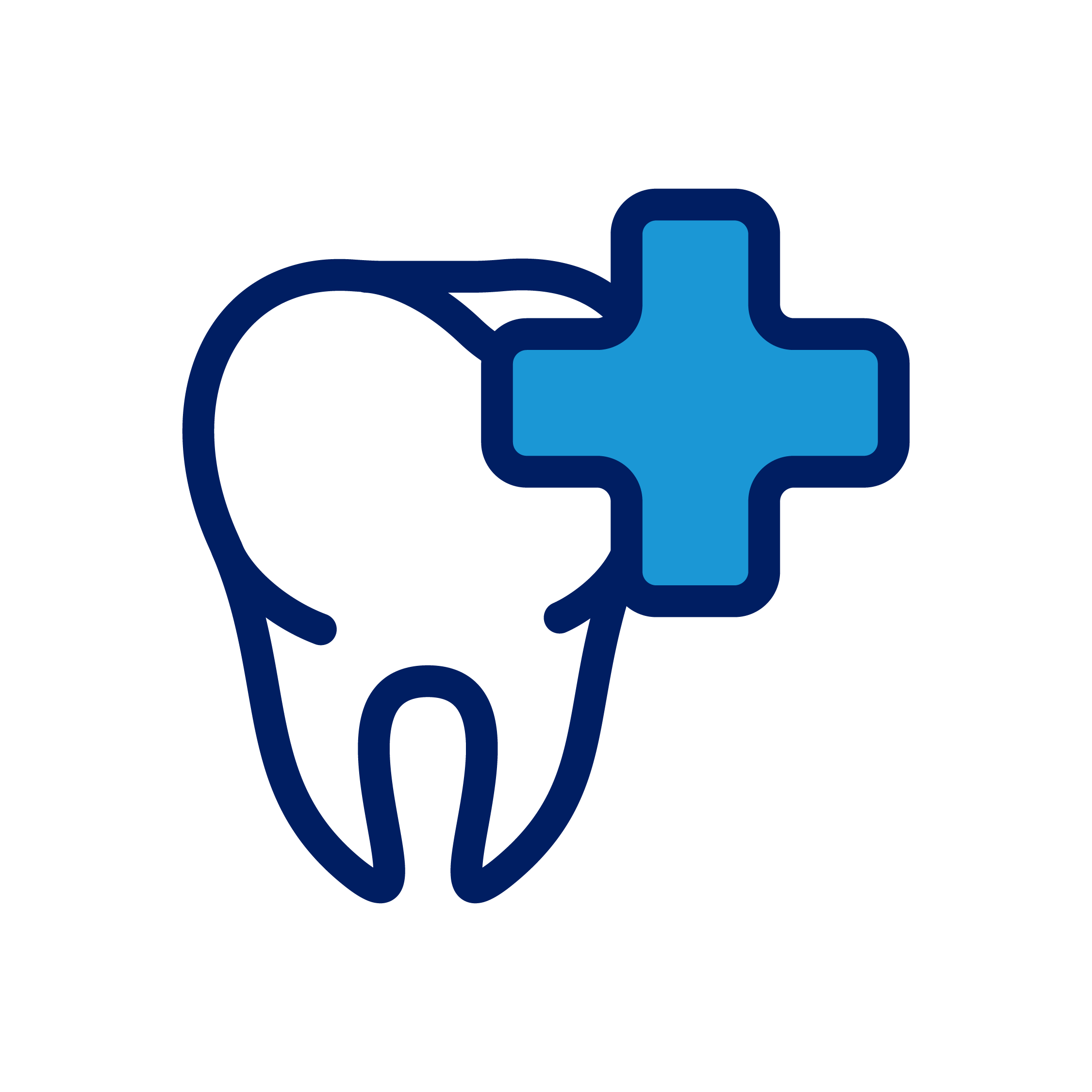 Icon teeth and plus sign