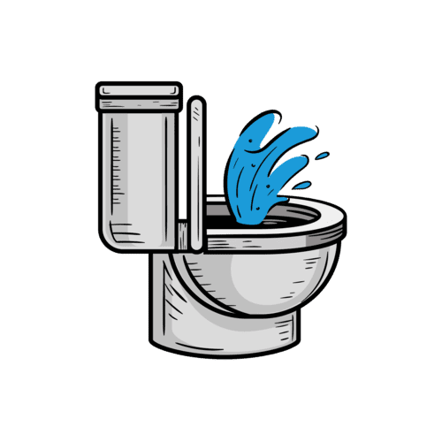 icon water coming out of toilet