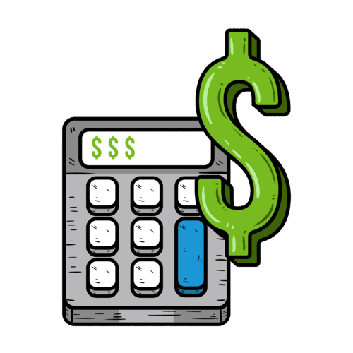 calculator icon with dollar sign