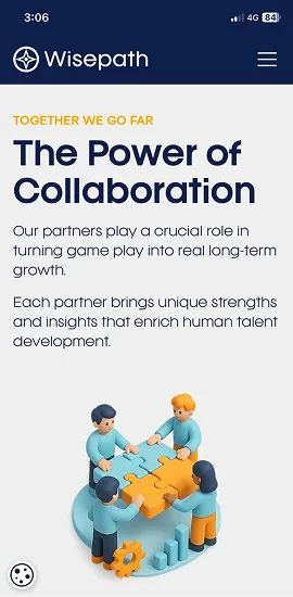 A section of the Wisepath website shown in a mobile phone screenshot. 