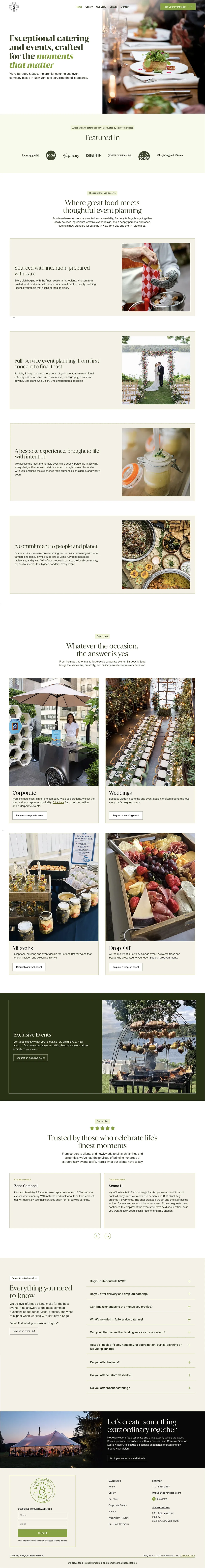 The homepage of Bartleby & Sage