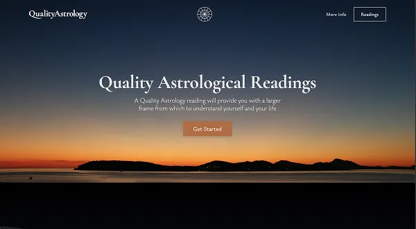 The homepage of Quality Astrology.