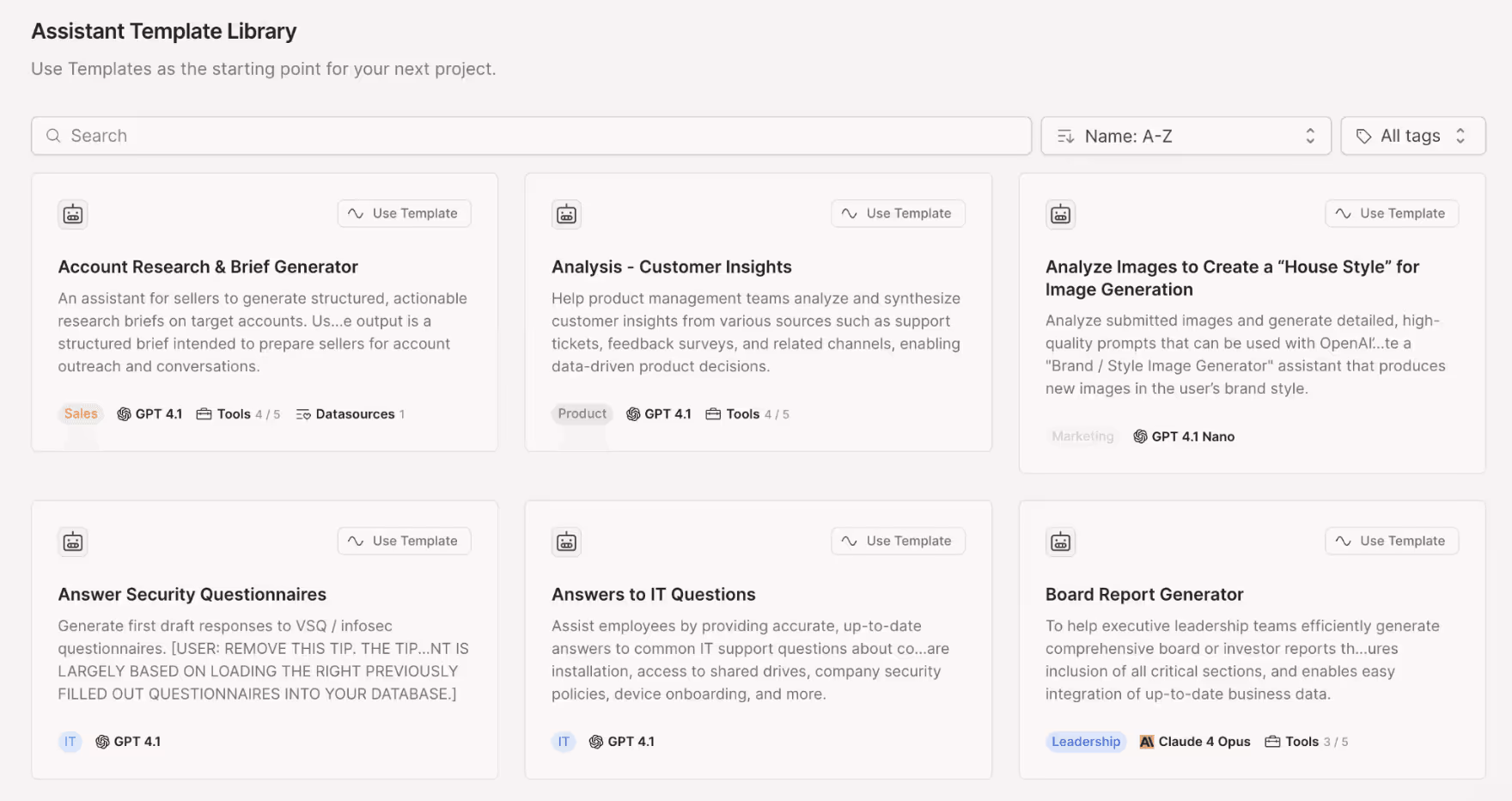 We've created new templates for you to get started with bringing AI to your work