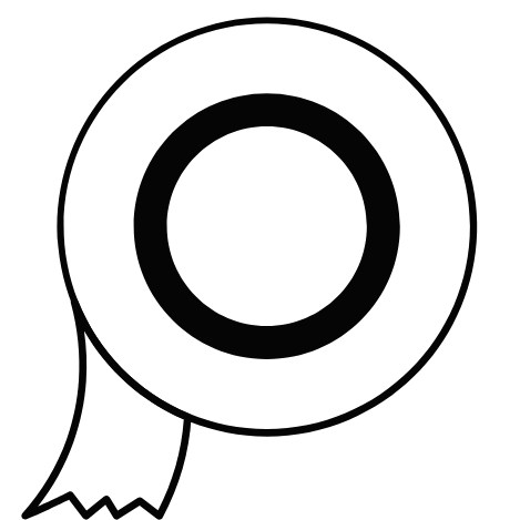 Simple black line drawing of toilet paper roll with a small strip hanging down.