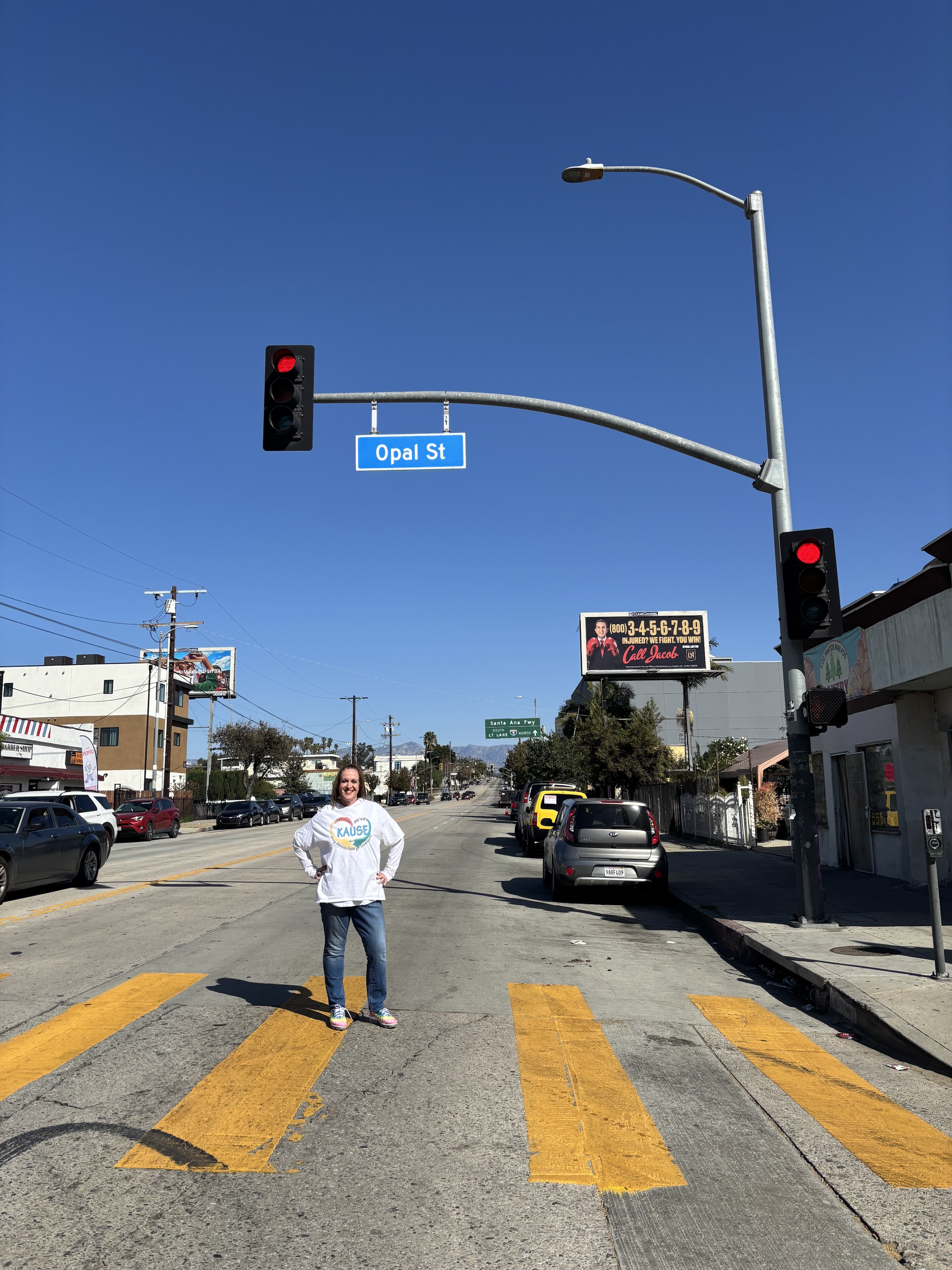 Yana Shmuliver stands outside KAUSE in Los Angeles