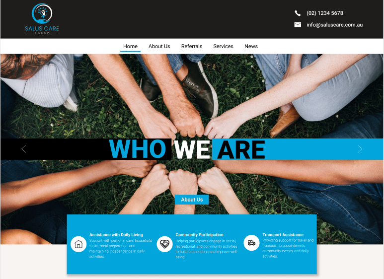 A mockup of a project