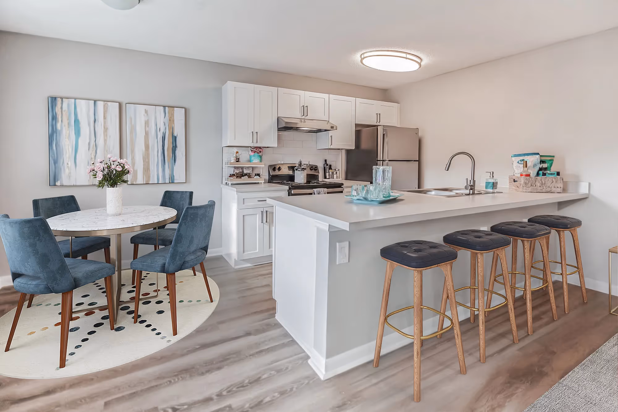 Dining and kitchen