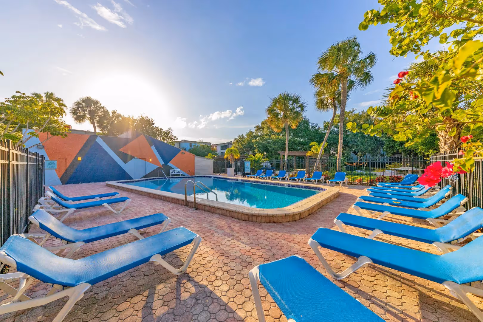 Lounging area pool