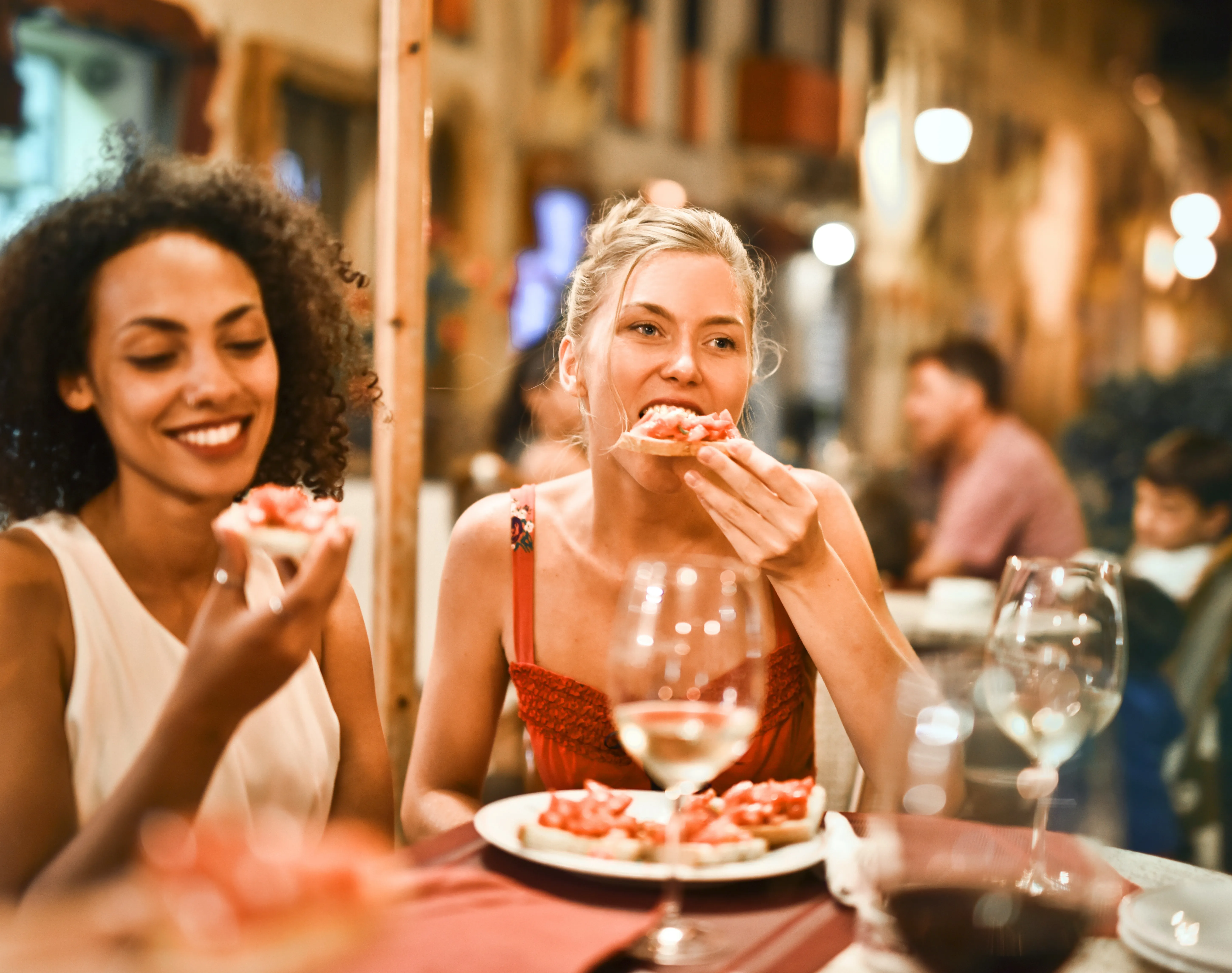 Eating Friends Stock Photo