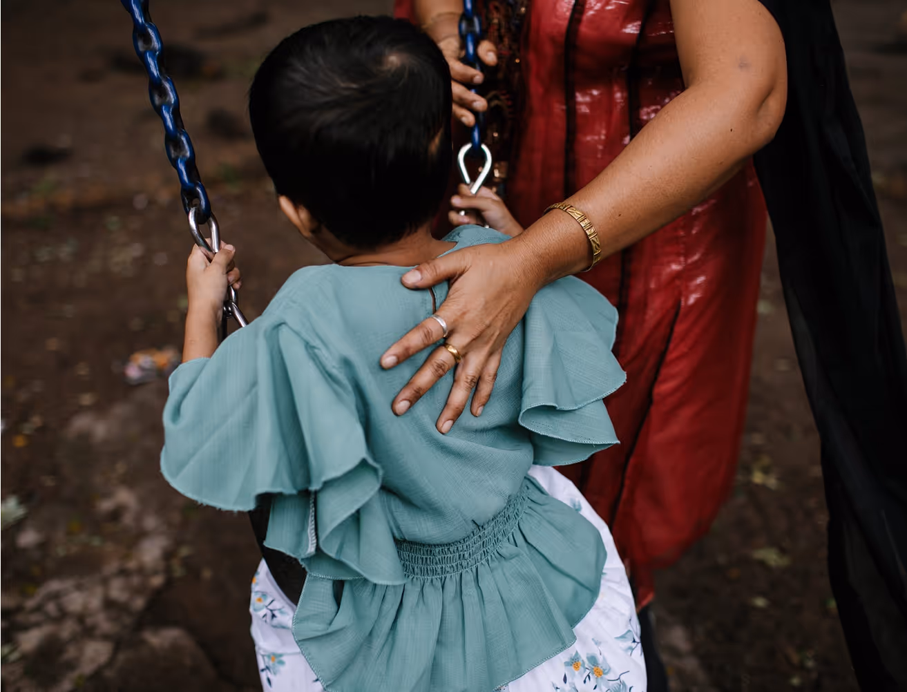 child on swing