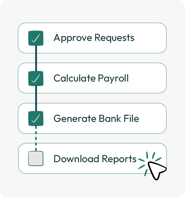 Automatic payroll calculation and bank file generation in Kuwait HR software