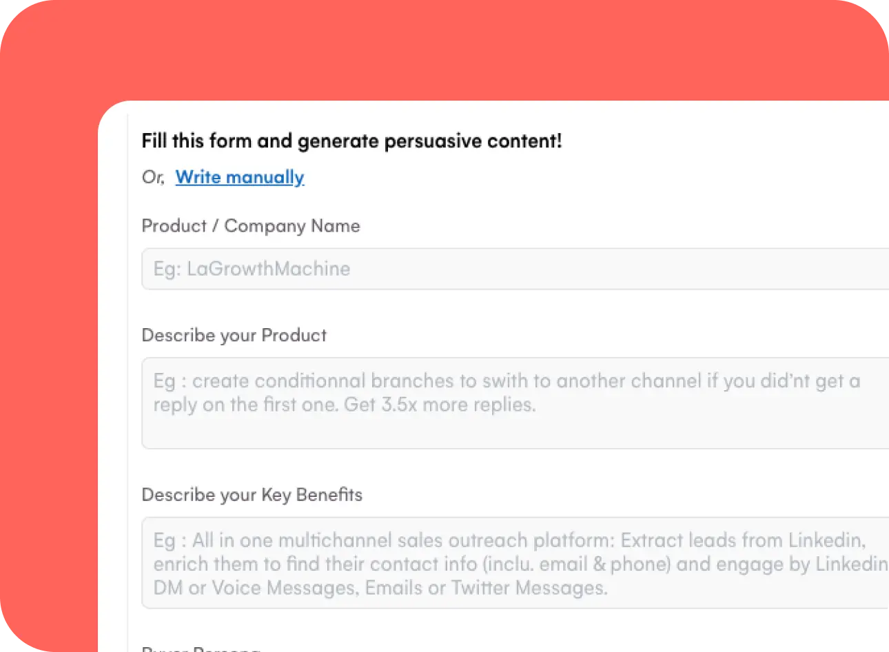 Describe Your
Key Features