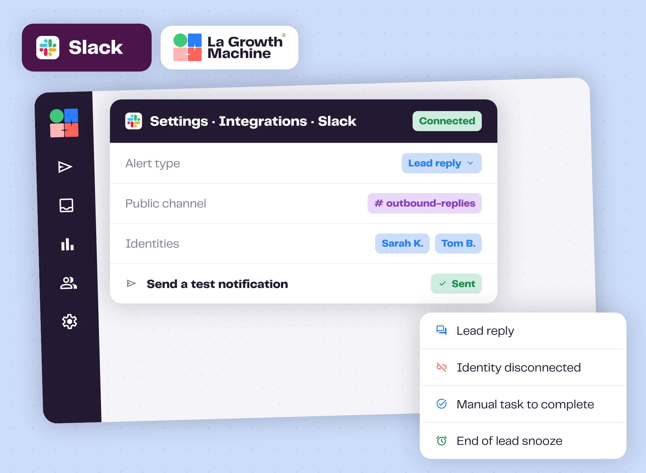 Configuring a Slack alert in La Growth Machine