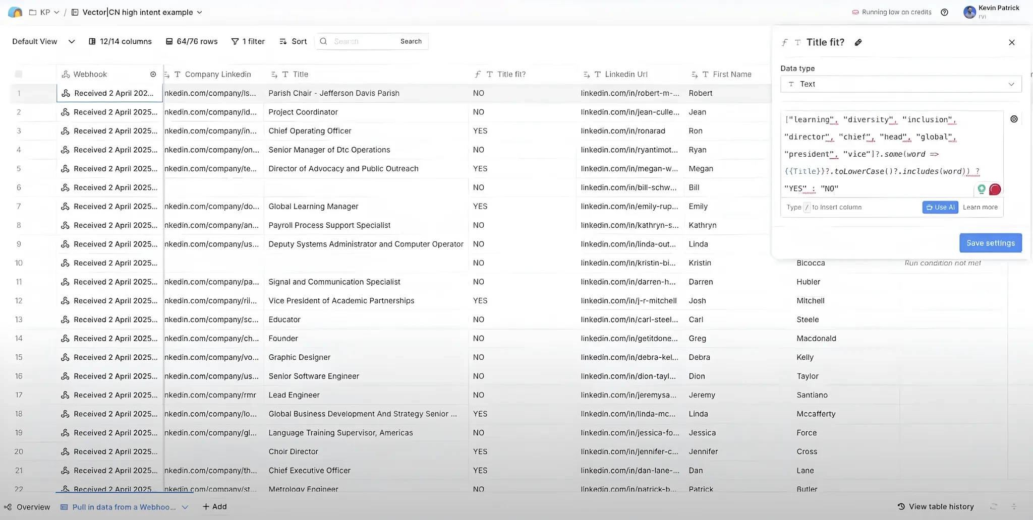 Filter & qualify in Clay