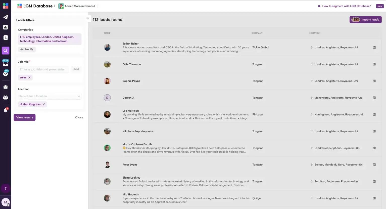 Base de données LGM 2