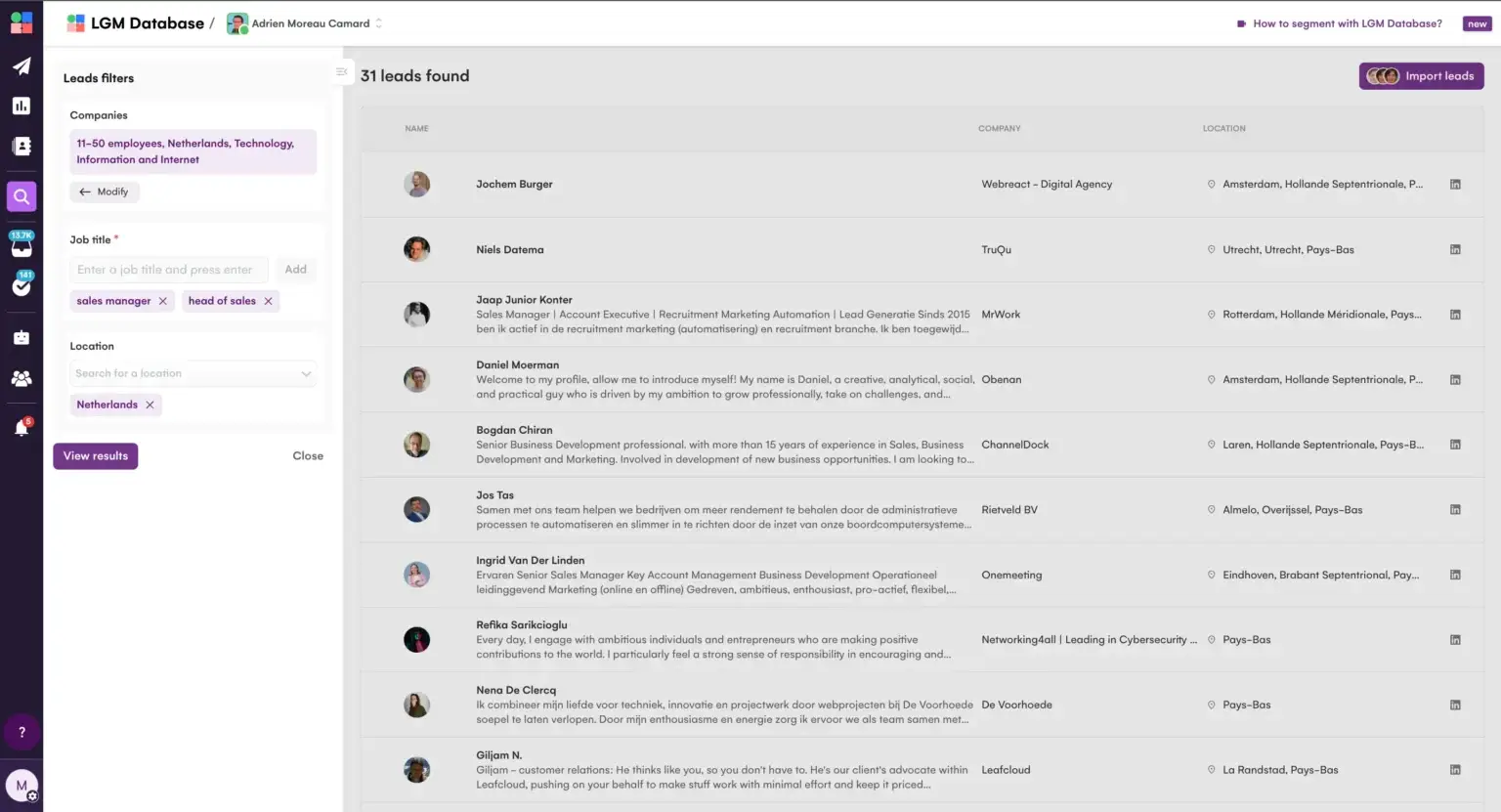 Base de données LGM-5
