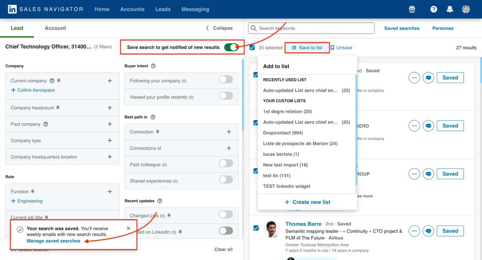 SN sauvegardé recherche automatique 1