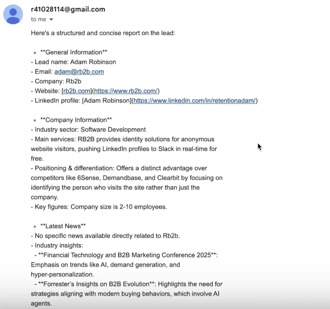 Briefing préalable à l'appel, complet et automatiquement organisé
