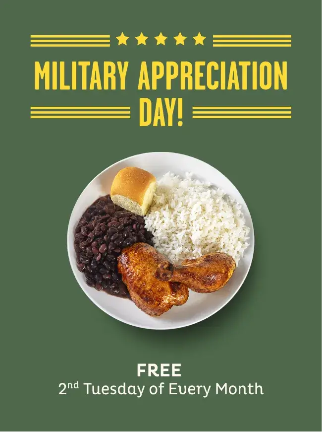 Military appreciation day 2nd Tuesday every month