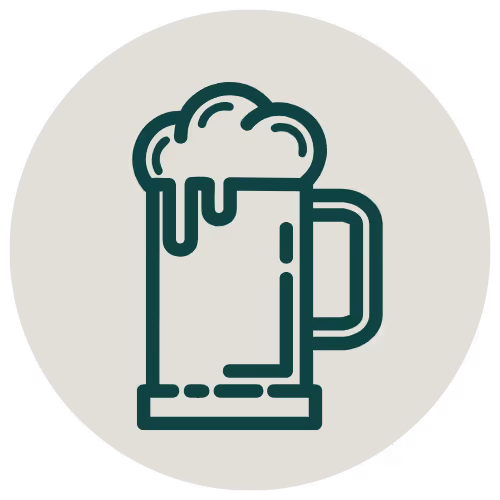 Icon of a frothy beer stein 