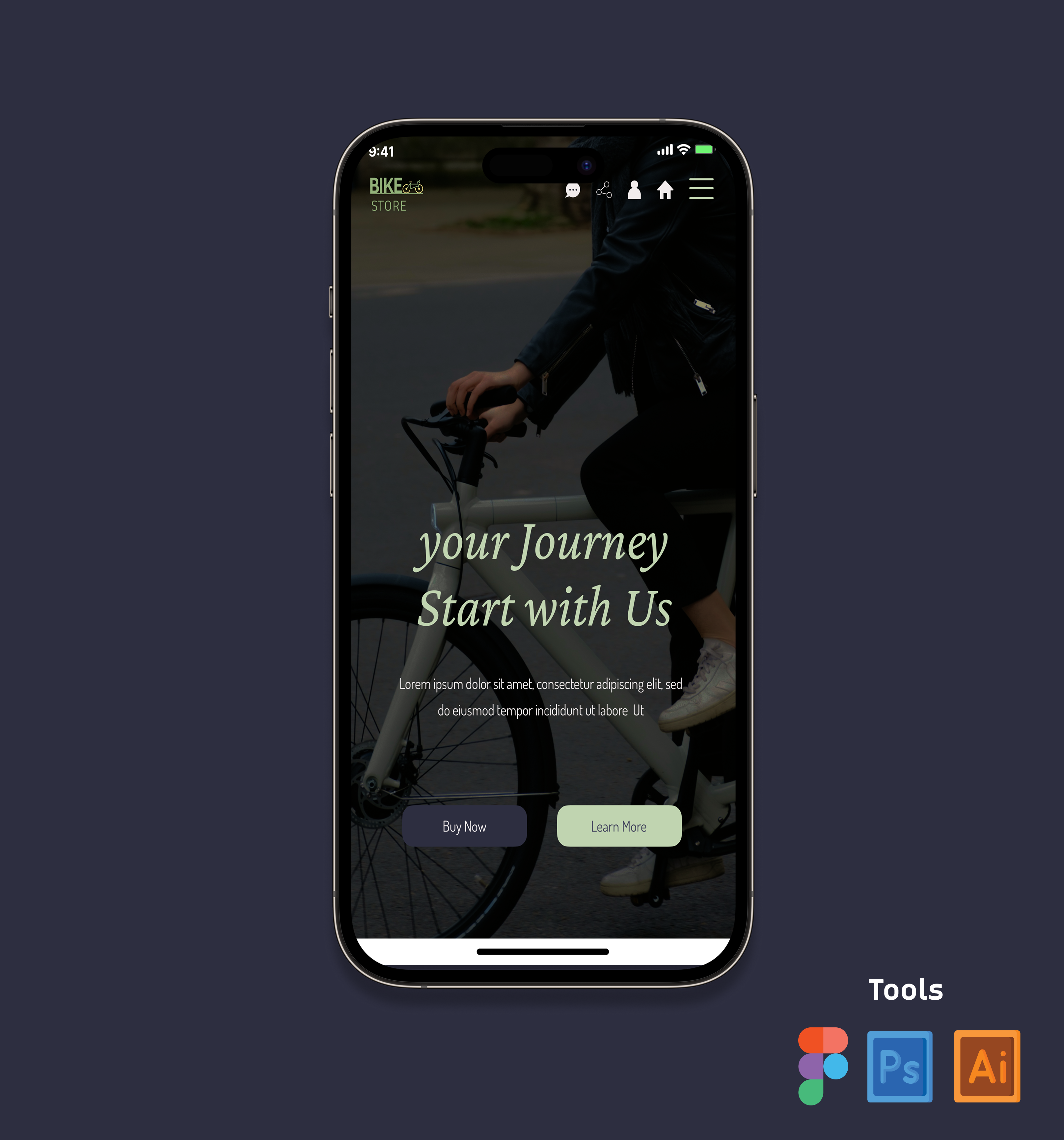 A mockup of a project