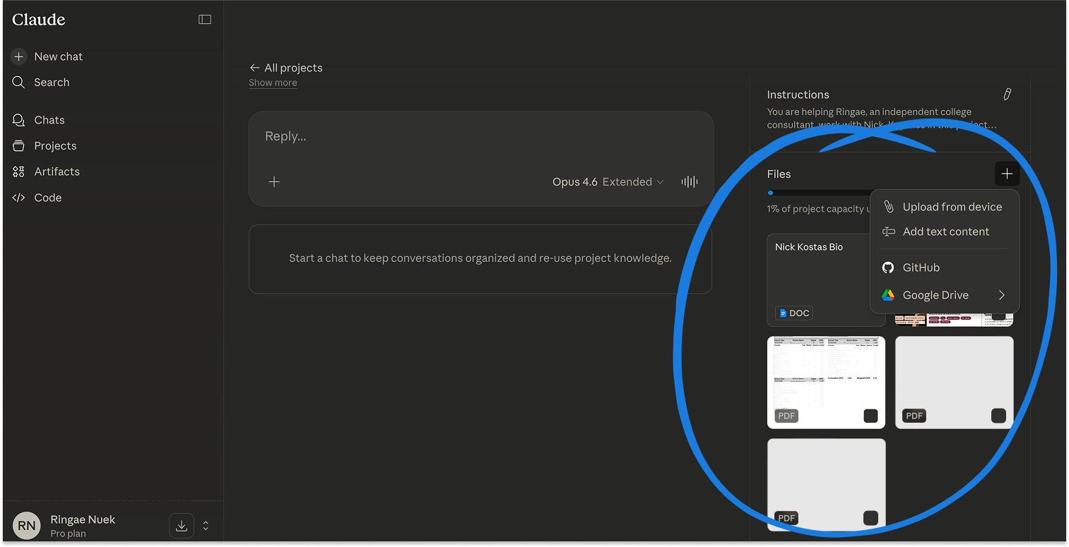 Claude project files