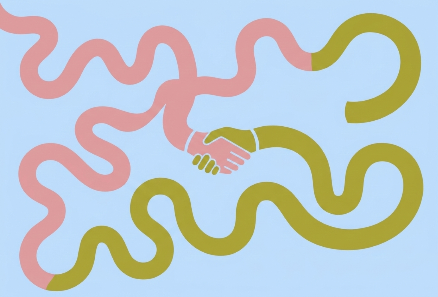 Abstract hand pulling up another hand