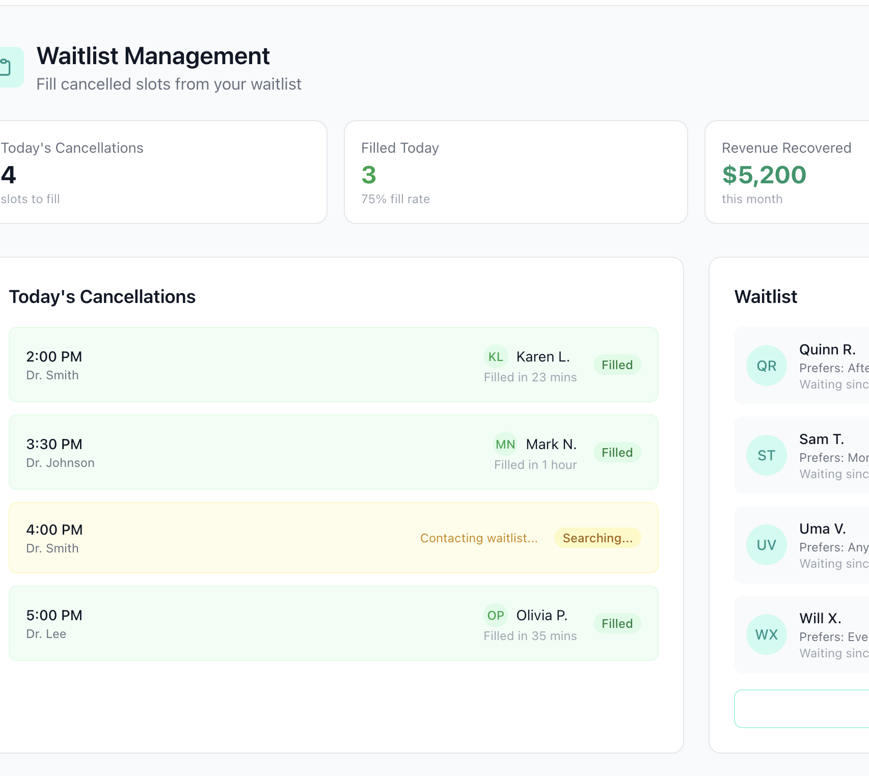 Healthcare Waitlist Backfilling: Filling Cancellations with AI