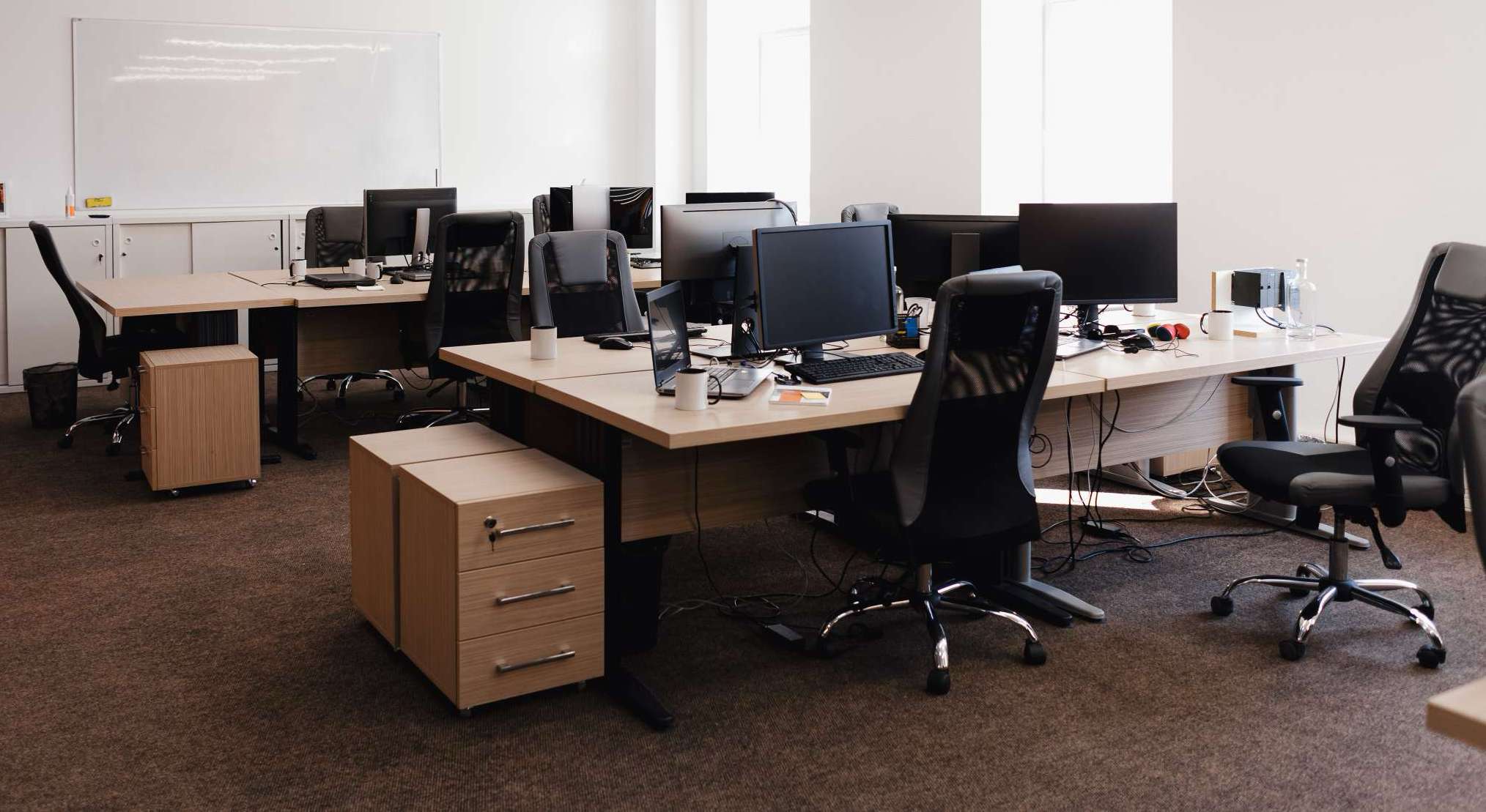 empty clean modern office space interior