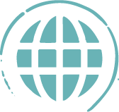 custom icon of web world encircled by brand decor