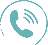 custom icon of ringing phone encircled by brand decor