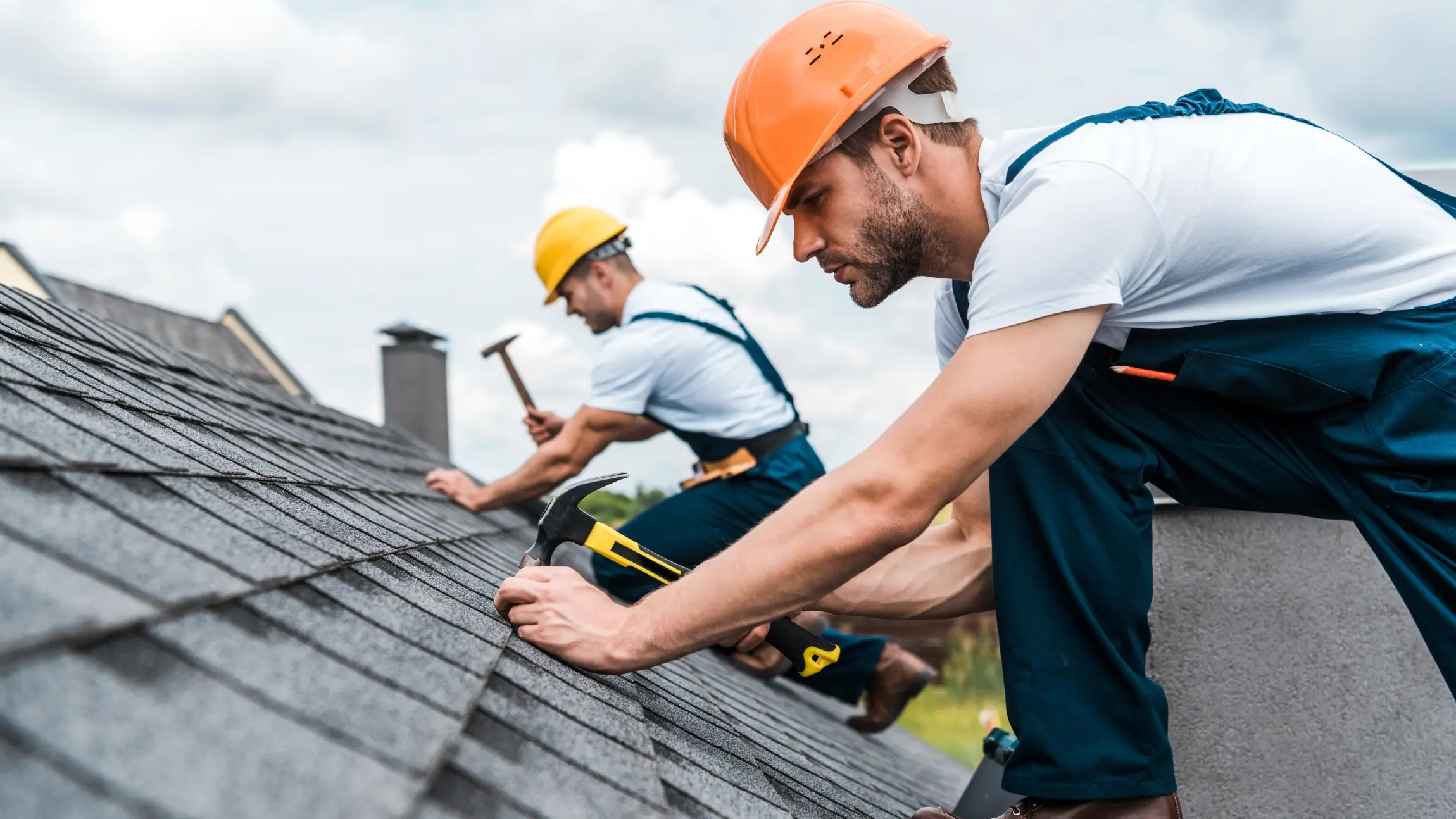 Property manager checking roof