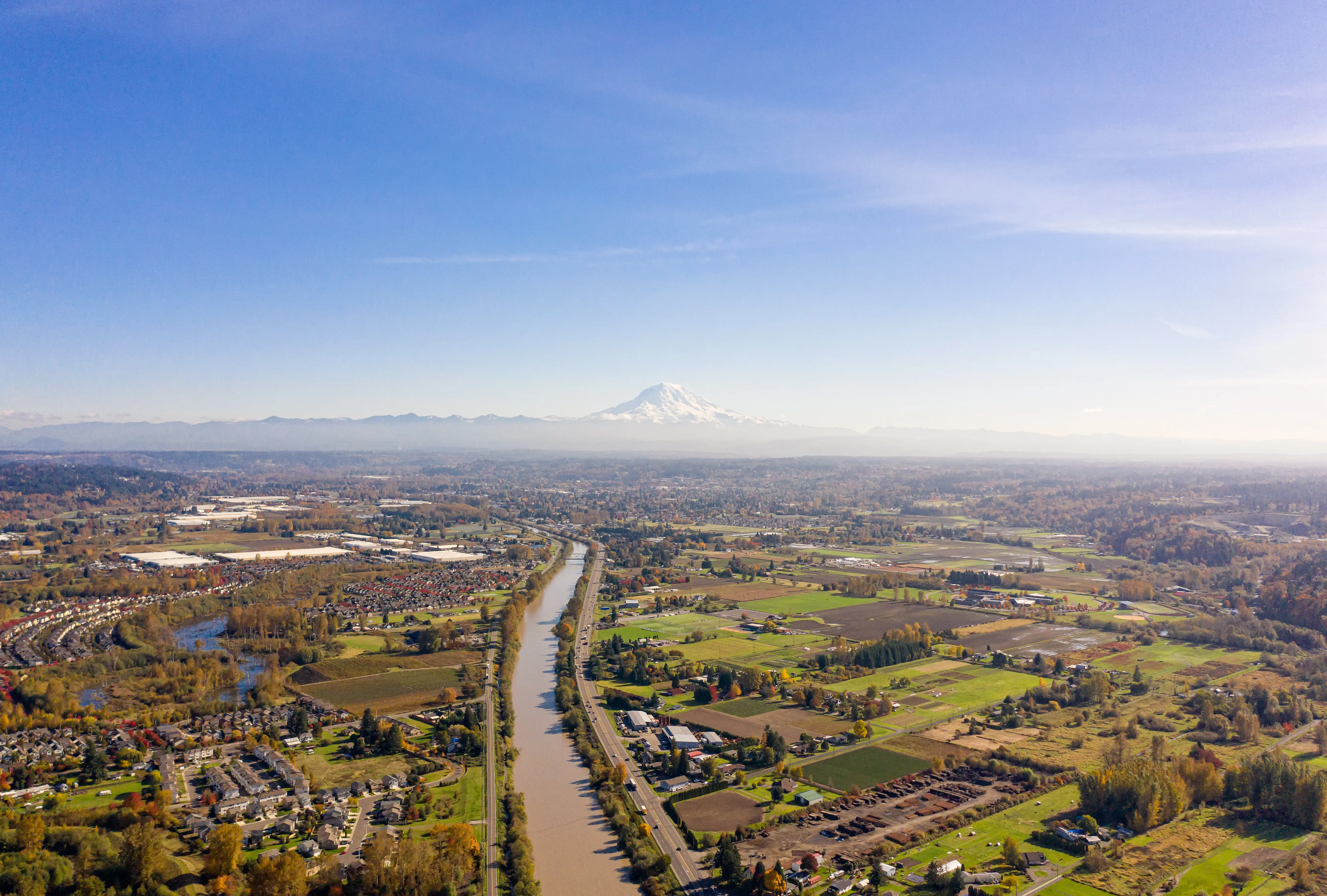 An aerial image of central Washington farmland. 