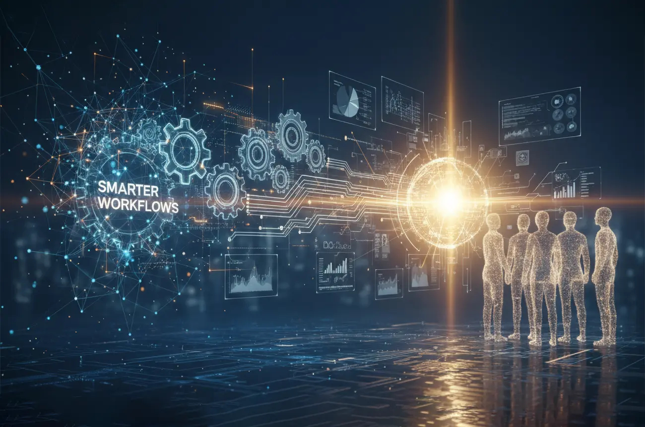 [background image] image of open workspace with advanced tech equipment (for an ai education tech company)