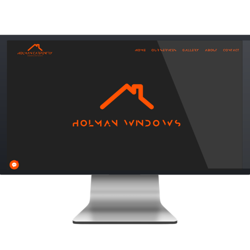 A monitor with a orange and white theme