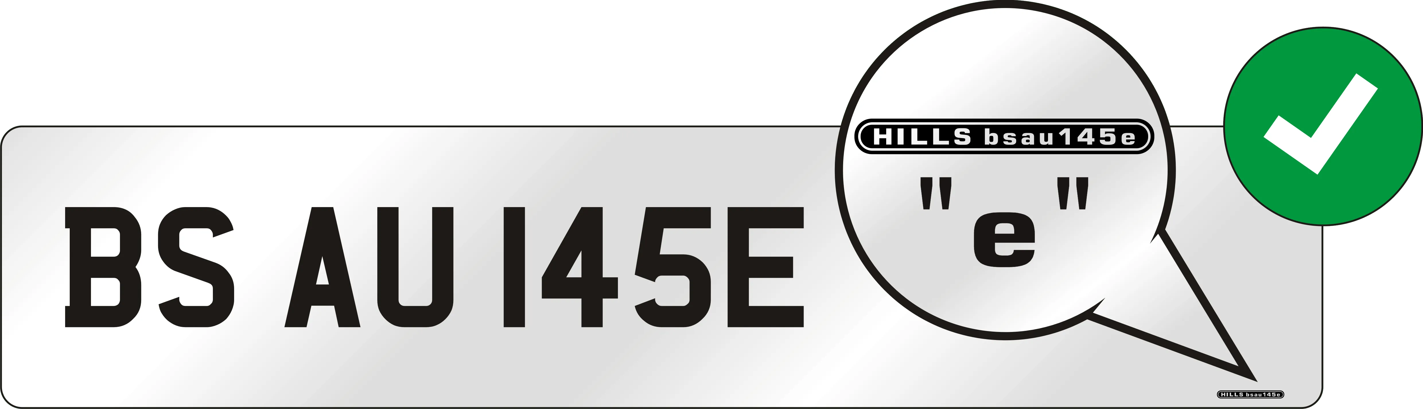 BS AU 145e number plate standard diagram