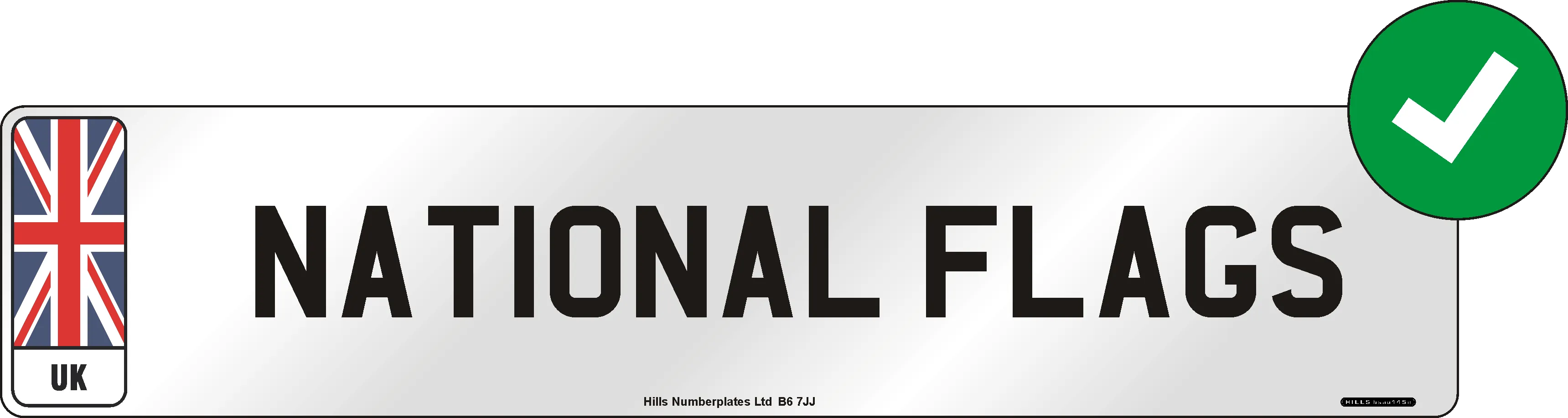 Permitted UK national flag identifier on a number plate
