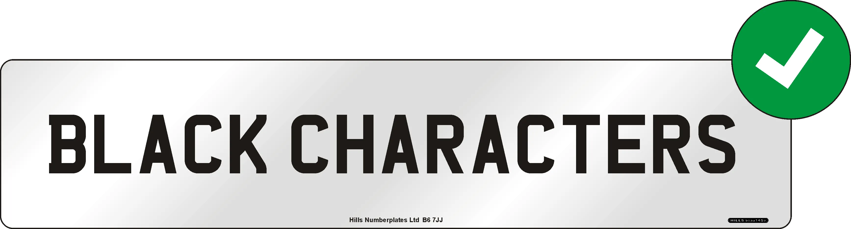 Mandatory black characters on a BS AU 145e number plate