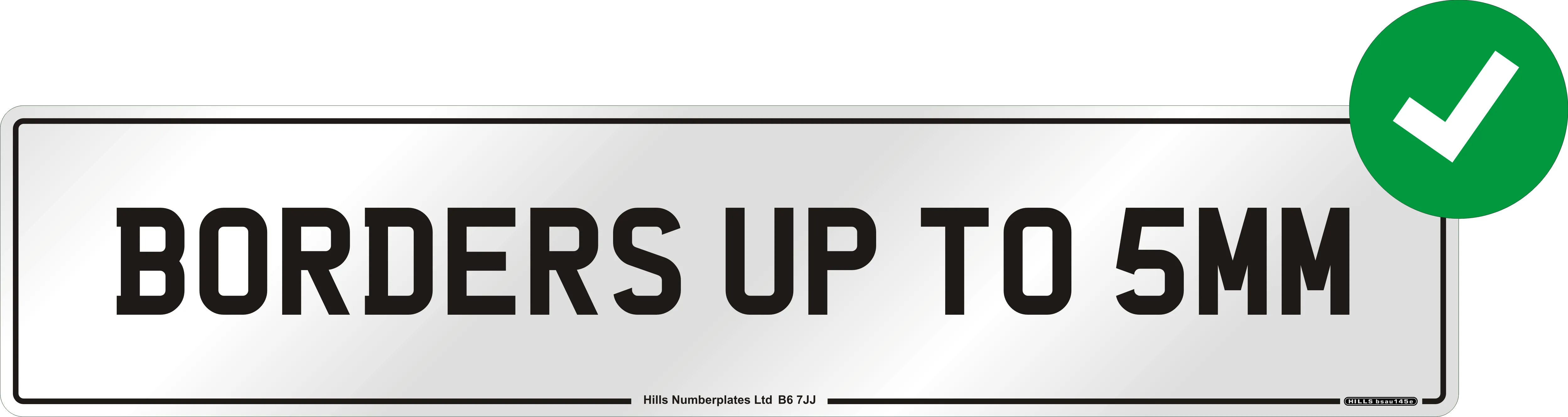 Permitted 5mm border on a number plate