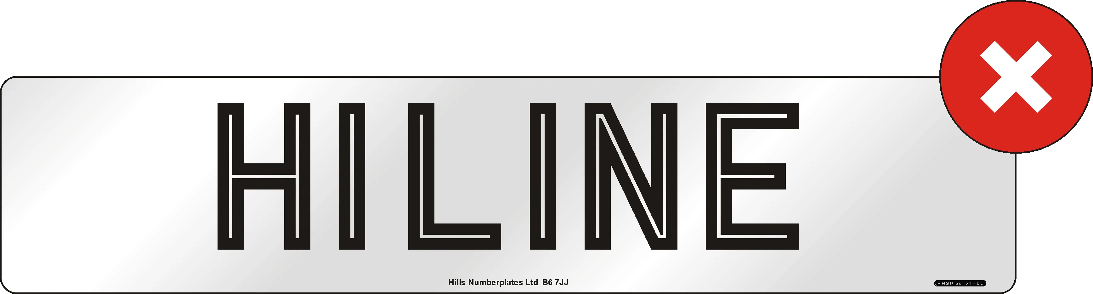 Not permitted: hi-line number plate characters
