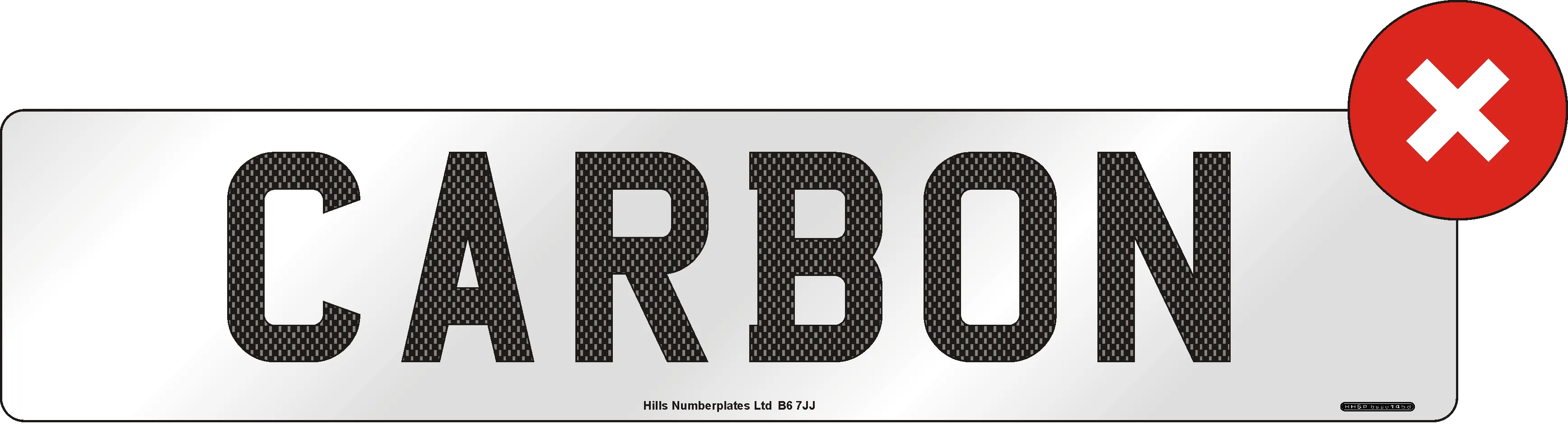 Not permitted: carbon-effect number plate